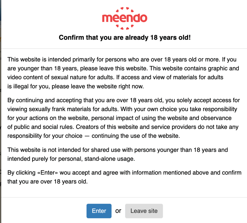 Настройки приватности и безопасности профиля Meendo