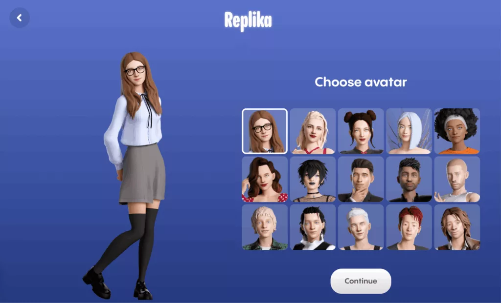 Диалоговое окно Replika с сообщениями