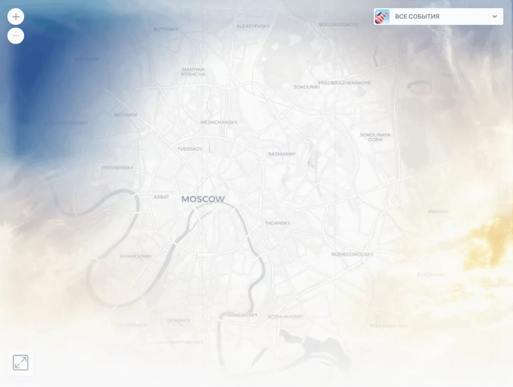 Интерфейс геолокации и поиска рядом в SkyLove