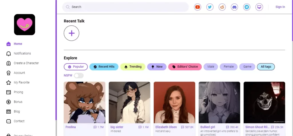 Ролевой сценарий общения в CrushOn.AI

